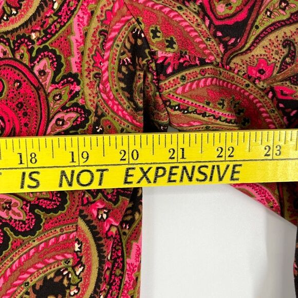 TAHARI Women’s Blazer Size 14 Red Paisley Cotton Stretch Fully Lined Jacket Work - Picture 7 of 14